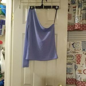 Blue one sleeve blouse